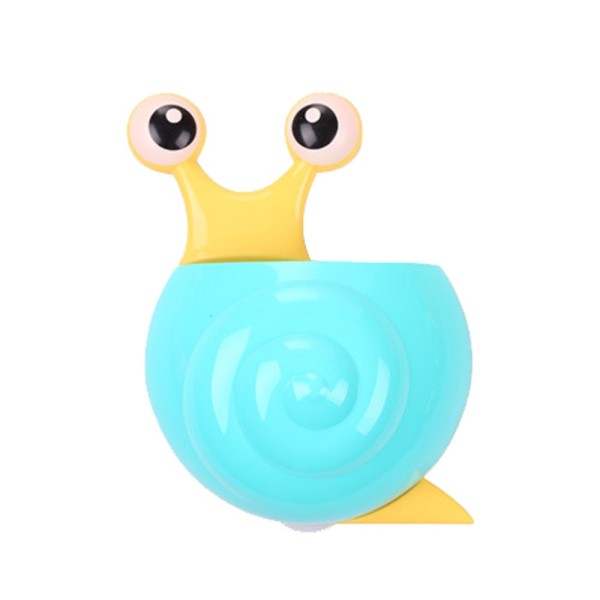 Toothbrush and toothpaste holder, snail, blue color